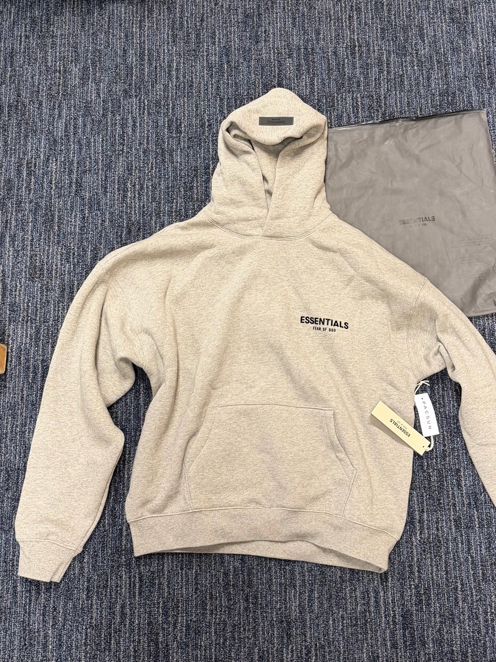 ESSENTIALS Men's Light Beige Pullover Hoodie